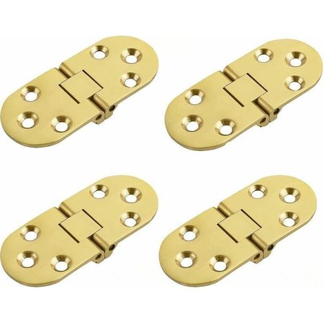 Charnières de table pliantes, connecteurs pliables, accessoires de mobilier en acier inoxydable, pliage à 180°, épaisseur 2 mm, finition chromée, lot de 4, couleur or (1/5)