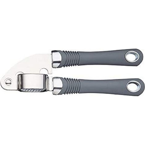 KitchenCraft Pressa per aglio in acciaio inox con impugnatura ergonomica, 18,5 cm (1/4)