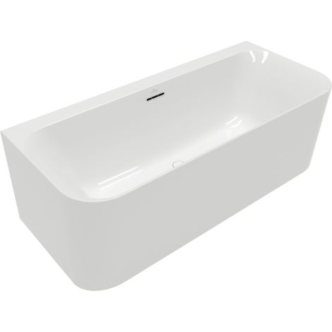 Villeroy & Boch – Baignoire murale semi-îlot 180x80 cm en acrylique – Évacuation centrale – Profondeur 44 cm – Installation murale facilitée