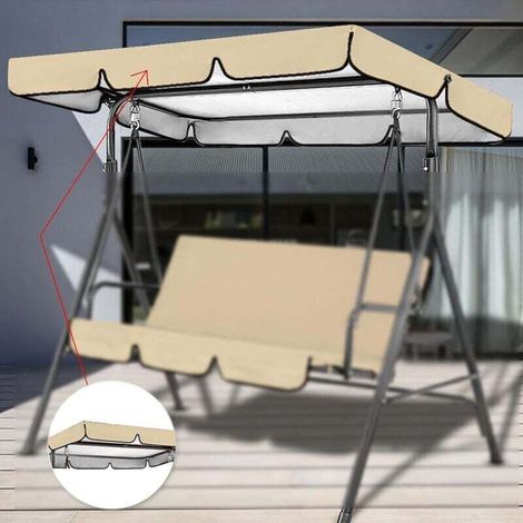 Telo di ricambio per altalena da giardino, copertura di ricambio, telo impermeabile per altalena da giardino, ricambio per altalena per patii e terrazze (beige 19013215cm) (1/3)
