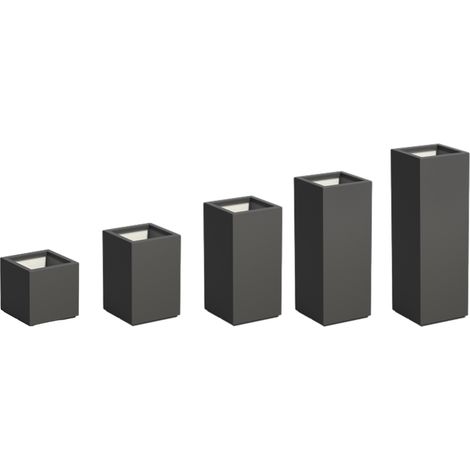 Adezz Pflanzgefäß Carrez mit Boden Fiberglas Pflanzkübel Blumenkübel schwarz