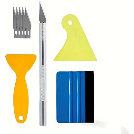Kit de teinte pour fenêtres et outil de lissage pour papier peint, raclette à bord feutré pour wrapping vinyle automobile et décalques, kit sans bouilloire (1/5)