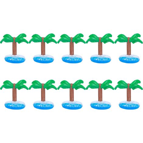 Lot de 10 porte-gobelets gonflables en PVC, tapis flottant pour gobelets, idéal pour les fêtes à la piscine et la plage. (1/5)