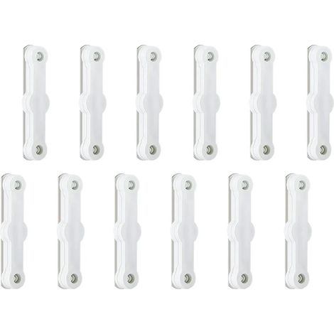 12 pcs Jeux pour Fixation de Moustiquaire de Fenêtre, Fenêtre Fly Ccreen Clips sans perçage, Boucle Auto-adhésive de moustiquaire de Lucarne de Porte de Balcon - Pas d'aimants (1/5)