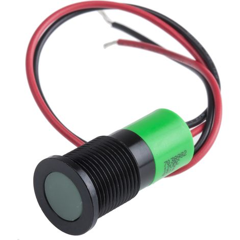 Voyant LED lumineux Vert RS PRO, dia. 14mm, 12V c.c., IP67 ( Prix pour 1 )