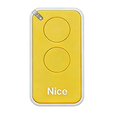 Kompatibel mit der Nice INTI2B 433,92 MHz, 2-Kanal-Fernbedienung für Tor- und Garagentor-Automatisierungssysteme, gelbe Farbe