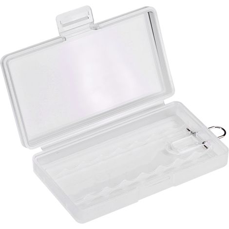 Lot de 5 boîtes de rangement portables rigides et transparentes en PP pour 8 piles AAA avec crochet (1/5)