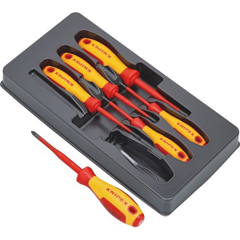 Draper VDE Insulated Phillips® and Pozidriv® Screwdriver Set (Model 28015) – Professional Grade, Safety-Approved Electrical Screwdrivers
