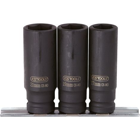 KS  TOOLS  1/2"  Juego  de  vasos  de  impacto  hexagonales  largos  de  3  piezas  -  515.0103 (1/2)