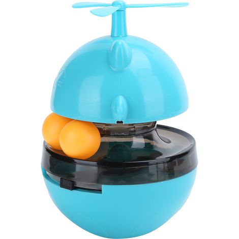 Jouet tournant pour chaton avec balle anti-fuite de nourriture ajustable - Jouet interactif pour animaux de compagnie - Bleu (1/5)