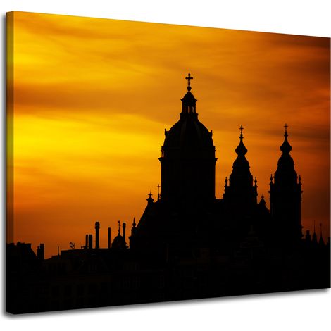 Gemälde auf Leinwand Architektur Rom Sonnenuntergang 100x80