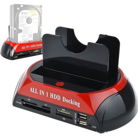 Station d'accueil disque dur 2.5/3.5 pouces USB 2.0 e-SATA avec lecteur de carte (1/4)