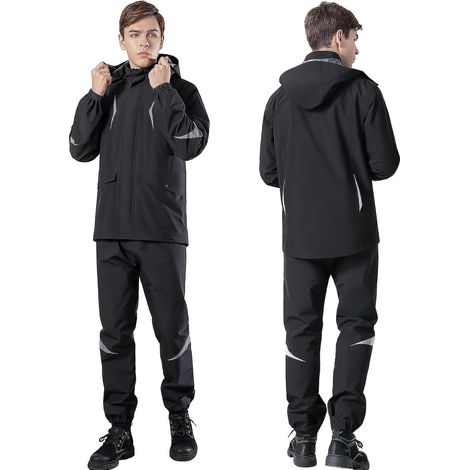 Herren-Motorradregenmantel, wasserdichte Regenbekleidung für Motorradfahrer, reflektierendes Regenmantel-Set, modisch