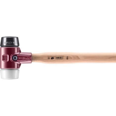 Marteau de frappeur, Caoutchouc chargé/superplastique avec boîtier en fonte malléable, manche en bois hickory D=60 mm 3027.061 (1/5)