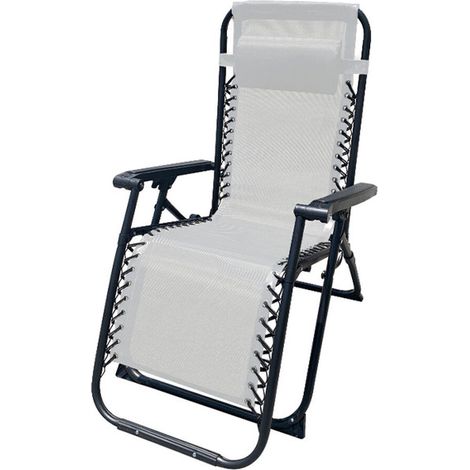 Marbueno Tumbona Plegable Acero Cojin Jardin y Piscina 90X66X108 Gravedad Cero Gris (1/3)