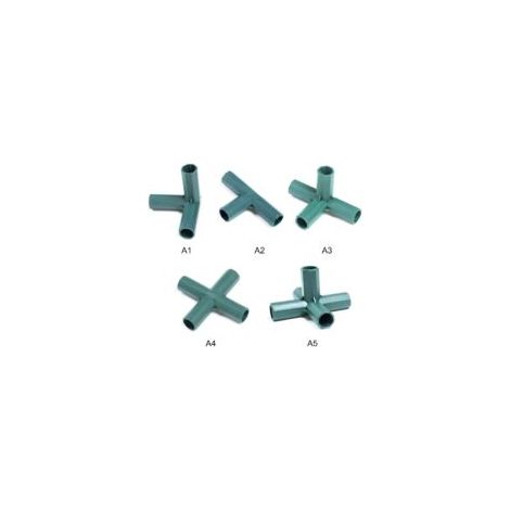 Confezione da 12 connettori in PVC resistenti per telai di serre a 4 vie da 16 mm - Crezuo