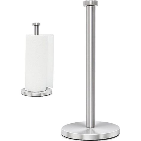 Porte Sopalin, Porte Essuie Tout pour la Cuisine et la Salle de Bains, Support Sopalin avec Ventouse Lestée, Porte Rouleau Essuie Tout pour Une Utilisation d'une Seule Main (Argent) (1/5)