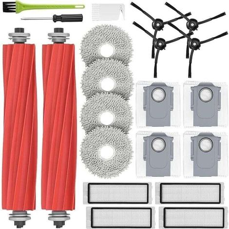 Zubehörset für Roborock Q Revo, XU, Ersatzteile für Roborock P10, 2 Hauptbürsten, 4 Wischtücher, 4 Ersatzbeutel - KZQ