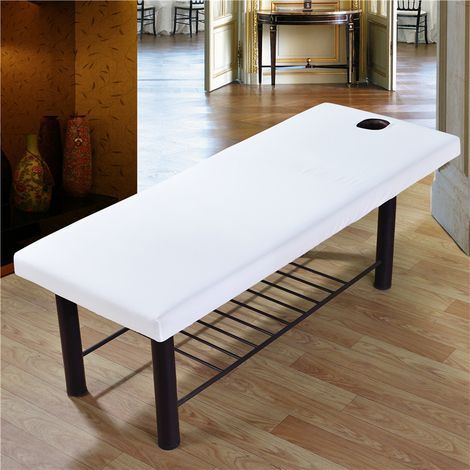 Drap-housse doux pour table de massage, blanc, taille unique-AquaForge (1/2)
