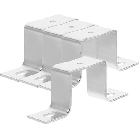 Lot De 4 Supports De Fixation En U Support De Rail De Montage En Inox Patte À Fixer Murale Pour Disjoncteurs De Rail Poteaux De Clôture De Terrasse 3.66 X 1.42 X 0.79 in (1/5)