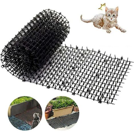 Jardinage Chat Scat Mat Tapis Répulsif Anti-Chat Avec Des Bandes De Piquants Spikes Sangles Garder Le Chat Chien À L'écart De Creuser,400X28CM (1/5)