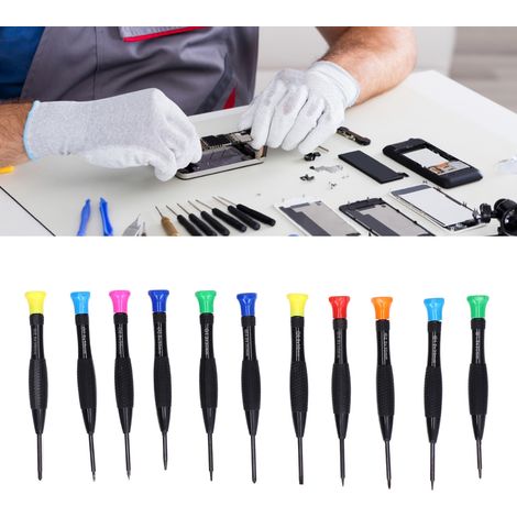 Set mit 11 Präzisionsschraubendrehern, Kombinationsset aus kleinen Multifunktionsschraubendrehern zur Reparatur von Computern, Mobiltelefonen und Brillen. (1/5)