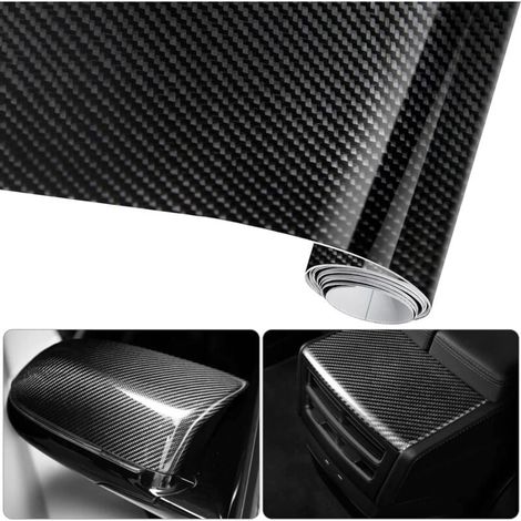 Film autocollant 6D pour voiture, imperméable, auto-adhésif, vinyle imitation fibre de carbone, 3 m x 0,3 m, résistant à l'eau, ne colle pas, pour voiture, ordinateur, coque de smartphone, moto, véhic (1/5)