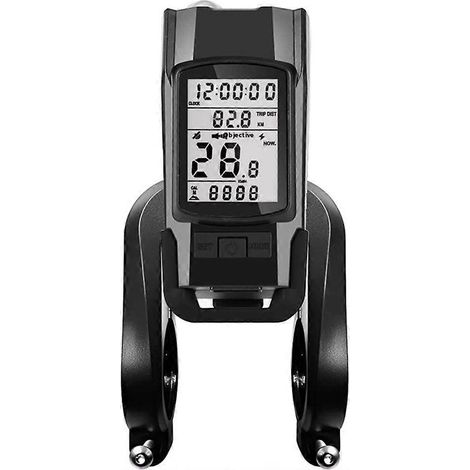 Ordinateur de vélo sans fil GPS 3 en 1 avec compteur de vitesse, éclairage et avertisseur sonore de 120 dB - WELLNGS (1/5)