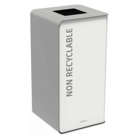 Borne de tri sélectif Cubatri, sans serrure - autres déchets - 75l - blanc / gris clair - RAL 9022 (1/3)