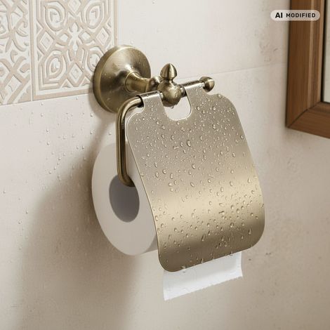 Support papier toilette PaulGurkes Nostalgie en bronze et laiton rétro (1/4)