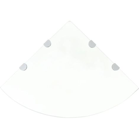 vidaXL Scaffali Angolari 2 pz Supporti Cromati e Vetro Chiaro 45x45 cm