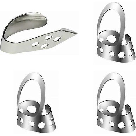 médiators creux et ajustables pour pouce, index et majeur-3.5x1.4cm-Silver (1/3)