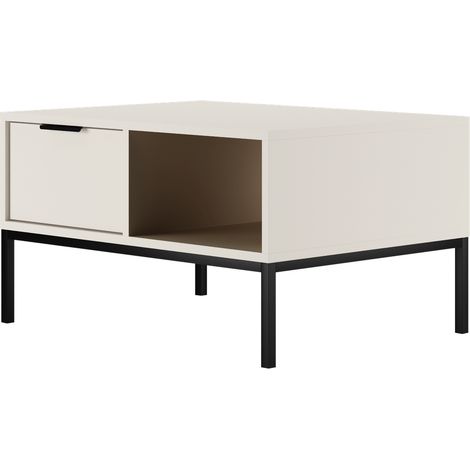 Table basse AUSTIN 60x45x80 cm Avec tiroir Avec rangement noir (1/5)