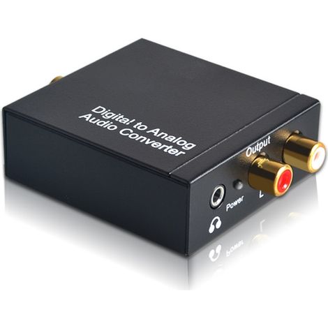 Convertisseur numérique analogique Toslink Coaxial vers RCA 3.5 mm pour voiture et home cinéma (1/4)