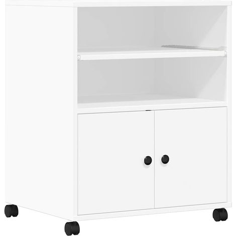 Maison Exclusive - Soporte para impresora con ruedas blanco 60x48