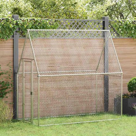 Cage à poules, argentée, 200 x 100 x 190 cm, acier galvanisé (1/5)