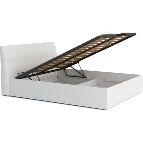 Colección de cama diseño VERONA con opción de baúl 160x200, color blanco.