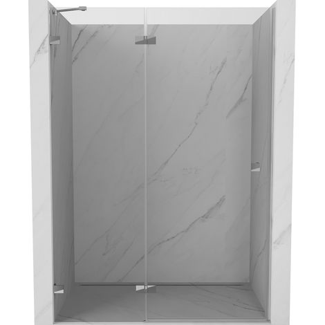 Mexen Lunar porte de douche pivotante gauche 140 cm, transparent, chrome - 834-140-000-01-00-L (1/5)