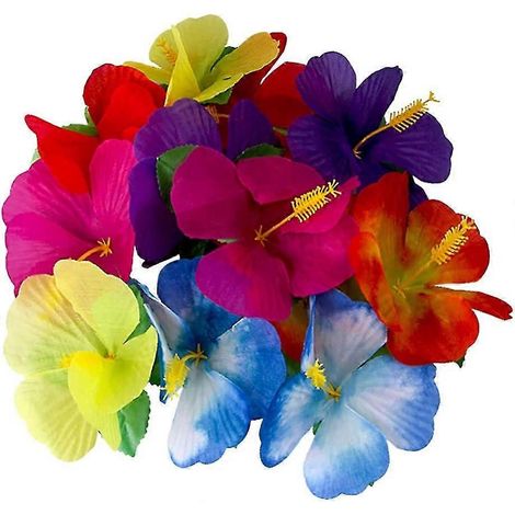 36 hibiscus artificiels décoratifs de table, effet réaliste au toucher. Composition florale réaliste pour la table.-AquaForge (1/5)