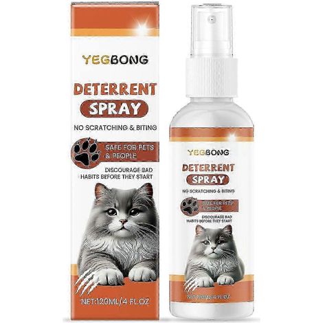 1 spray répulsif pour chats, répulsif naturel et sûr pour l'intérieur et l'extérieur, éloigne les chats des meubles et des plantes, empêche les griffures (1/4)