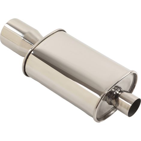 Silencieux d'échappement insonorisé en acier inoxydable, entrée de 63 mm (2,48 po), sortie de 101 mm (4 po), embout de tuyau d'échappement arrière ovale (1/5)