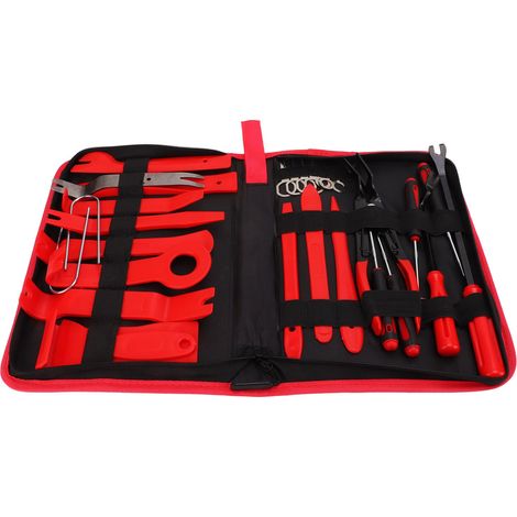 Kit de 39 outils de démontage auto, pinces à clips anti-rayures, démonteurs de fixations et levier pour autoradio - Set complet pour garnitures intérieures de voiture (1/5)