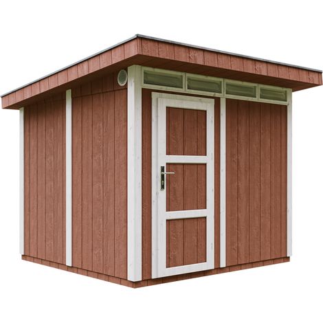 Abri de Jardin Qualité Premium 6m² - L294xL279cm - Kit tout compris avec sol, tuiles bitumineuses, set de peinture-LP Smartside Timbela M903 REDWOOD RED (1/5)