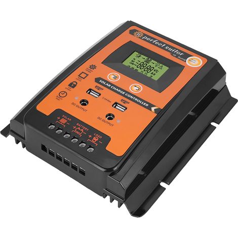 12V/24V 50A PWM- und MPPT-Solarladeregler, Solarmodul-Laderegler mit zwei USB-Anschlüssen, LCD-Bildschirm, digitaler Batterieregler (1/5)