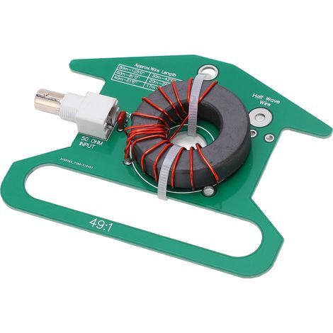 49:1 balanced-to-unbalanced PCB transformer balun with free-tuning shortwave antenna (5-35 MHz) (1/5)