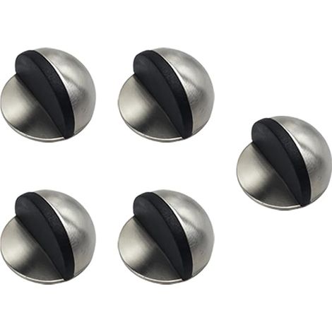 5 Pièces Bloque Porte, Butee de Porte, Arrêts de Porte en Acier Inoxydable, Butées Adhésives avec Pare-Chocs, Auto-Adhésives pour Tous les Types de Sols Durs, Protection pour Portes et Murs (1/5)