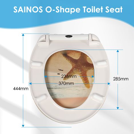 Abattant de toilette décoratif imprimé sur 3 faces en urée, fermeture douce et démontage rapide, robuste, pour toilettes de salle de bain standard. (1/5)