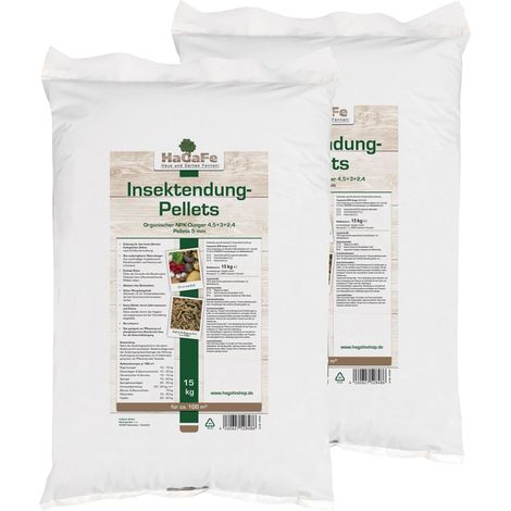 HaGaFe Bio Insektendung Pellets Organischer NPK Dünger 30 kg (2 x 15 kg) (1/3)