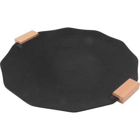 Poêle à griller portable antiadhésive et sans fumée pour barbecue, avec poignée, motif géométrique noir, 35 cm (1/5)