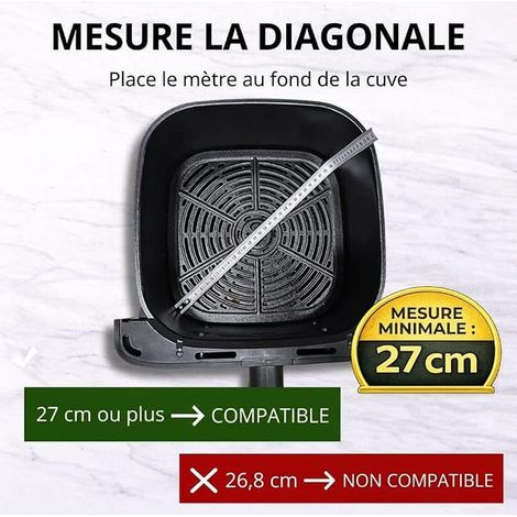 Grille pour Air Fryer. NON si diagonale inférieure à 27 cm. (1/3)